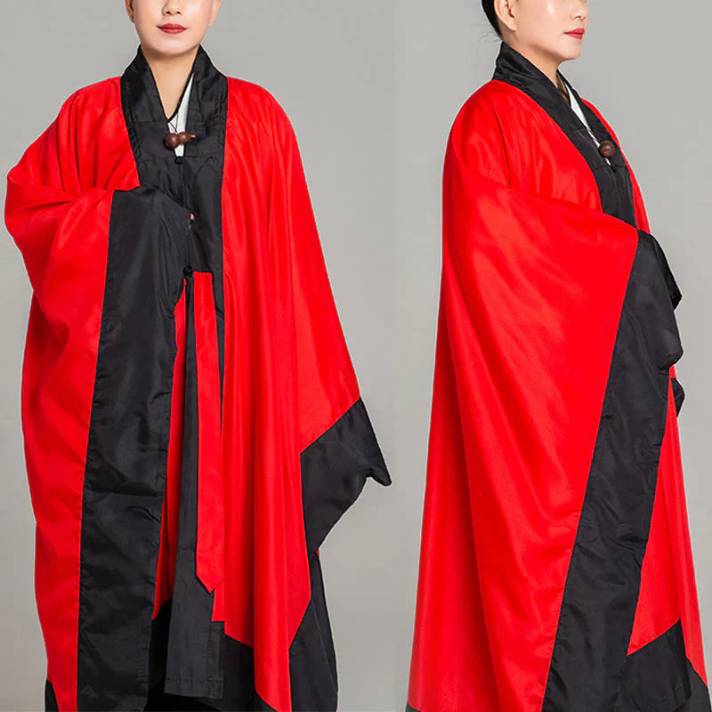 Buddha Stones Wudang Solid Color Long Wide Sleeve Unisex Taoist Robe Kimono For Qigong Tai Chi Ceremony