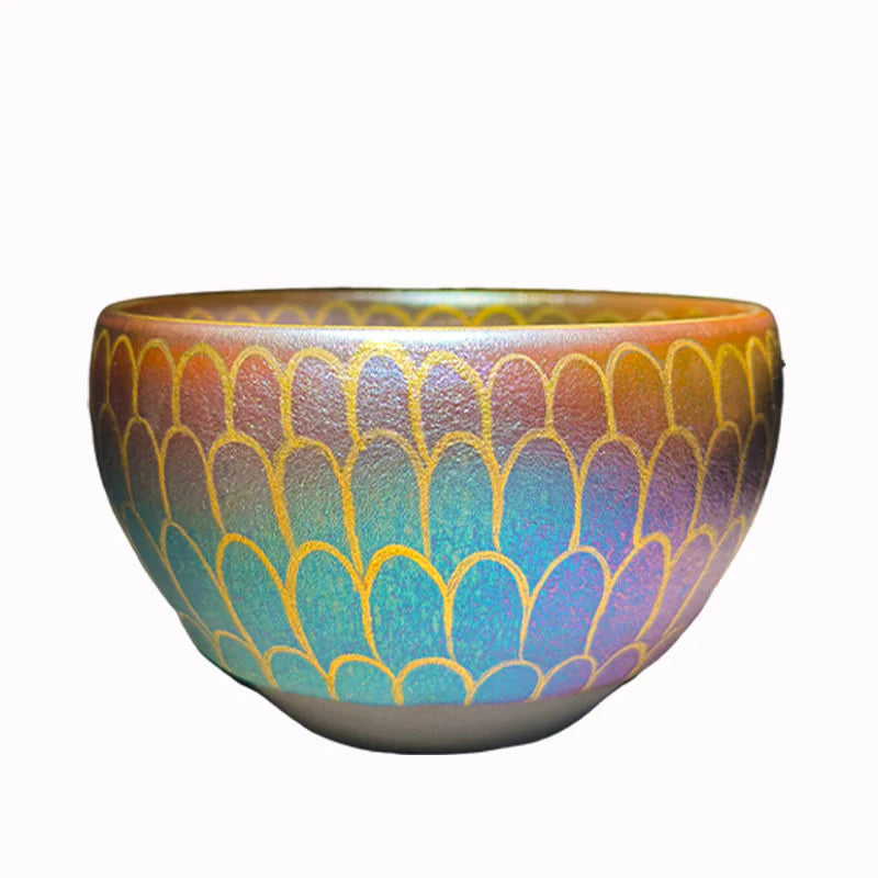 Buddha Stones Handmade Chinese Jianzhan Lotus Flower Pattern Ceramic Teacup Kung Fu Tea Cup 150ml