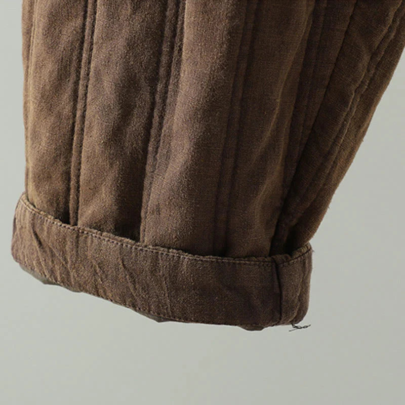 Buddha Stones Daily Plain Drawstring Design Women's Harem Elastic Waist Cotton Pants With Pockets