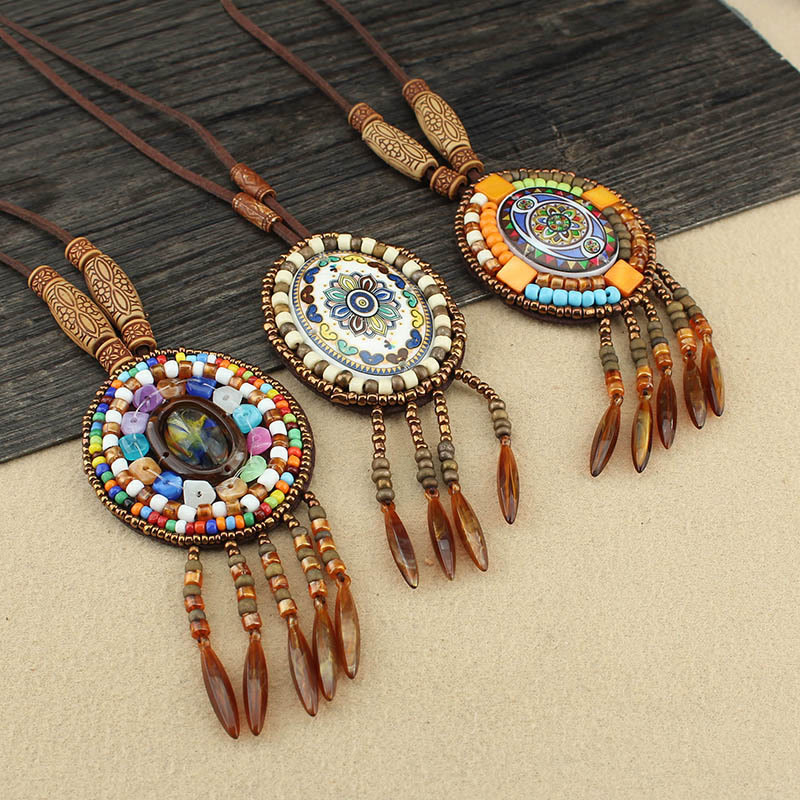 Buddha Stones Mandala Pattern Beads Creativity Necklace Pendant