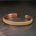 Buddha Stones Retro Twisted Copper Balance Luck Open Adjustable Cuff Bracelet Bangle