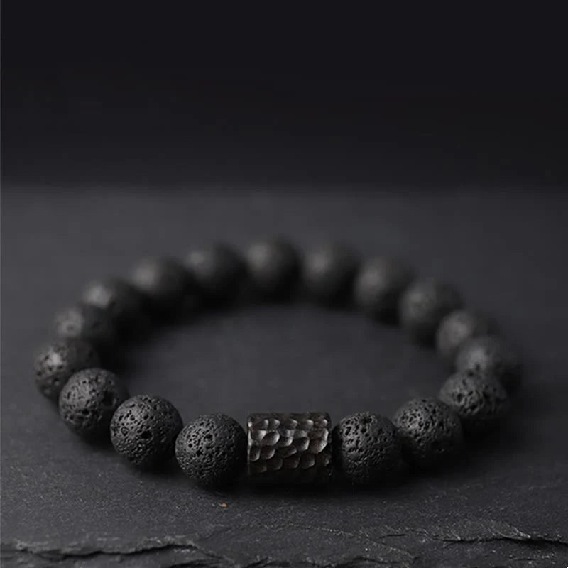 Buddha Stones Wishing Strength to Rise from Within Lava Rock Bracelet Includes Gift Message Card