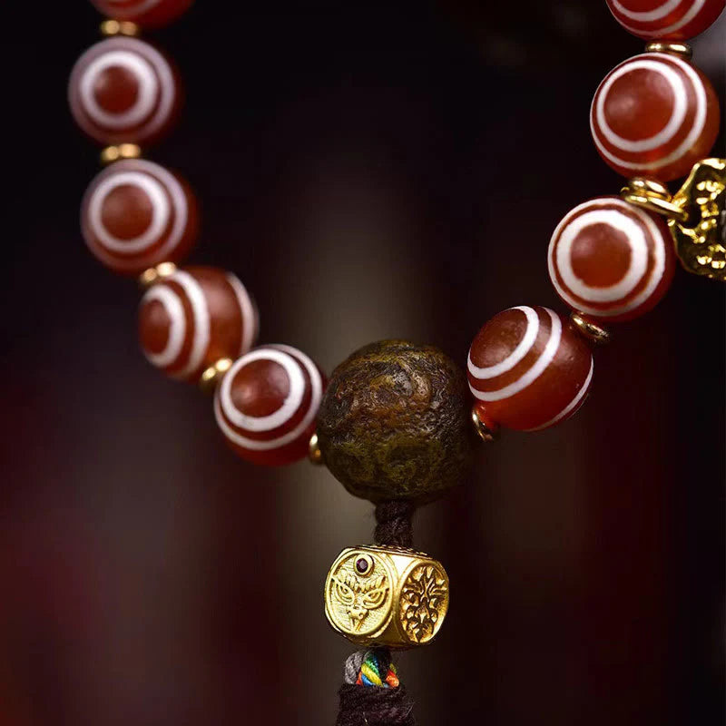 Buddha Stones Tibetan Zakiram Red Agate Confidence Bracelet
