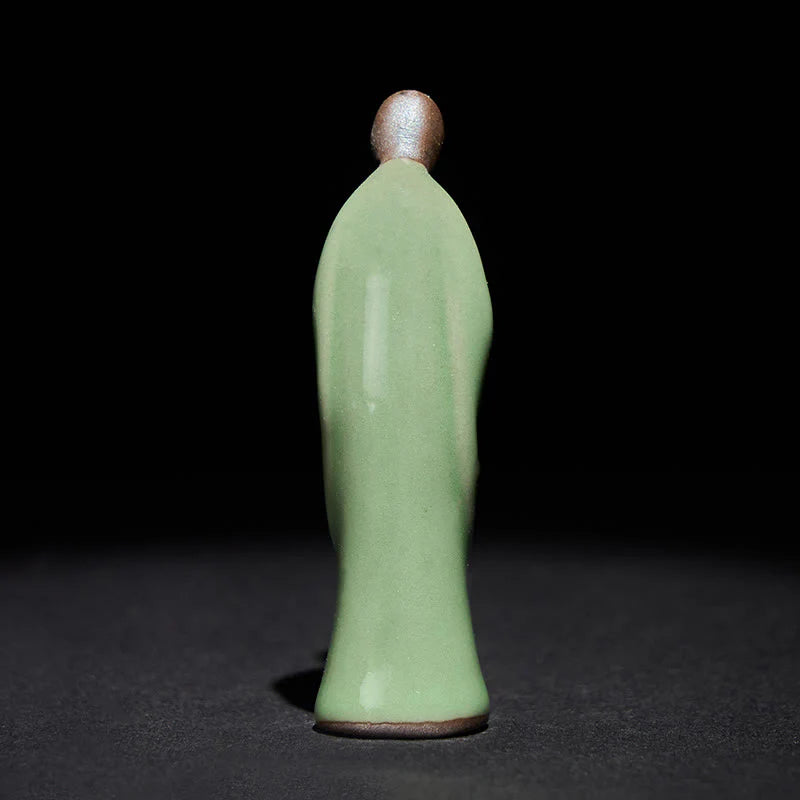 Buddha Stones Meditation Monk Ceramic Statue Serenity Home Decoration