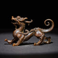 Buddha Stones FengShui Small PiXiu Alloy Wealth Luck Decoration 9.2*2.4*5.2 cm