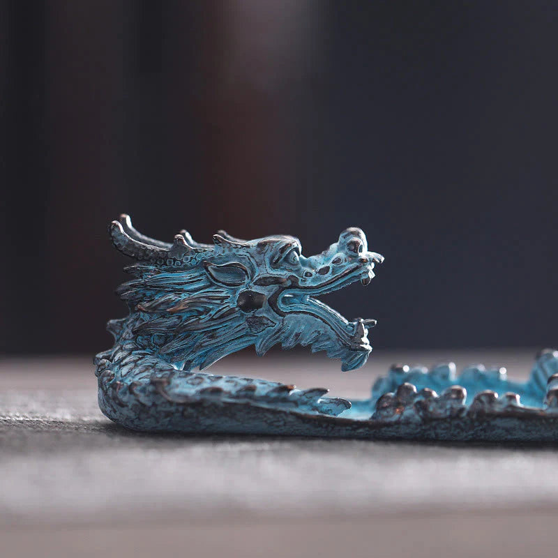 Buddha Stones Auspicious Dragon Strength Alloy Incense Burner Decoration