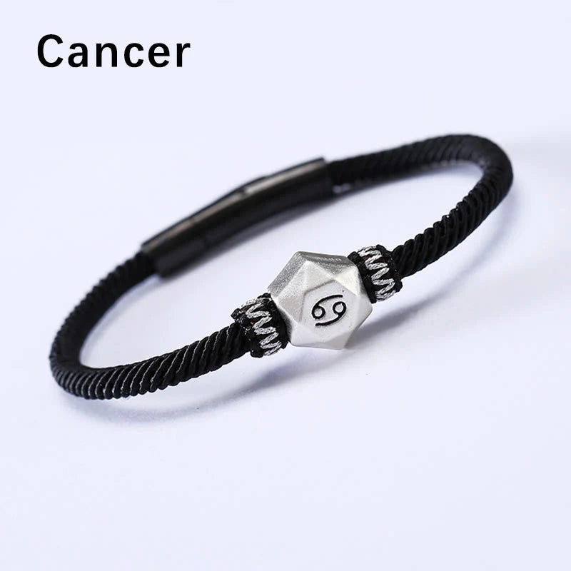 Buddha Stones 999 Sterling Silver 12 Constellations of the Zodiac Protection Handmade String Bracelet (Extra 35% Off | USE CODE: FS35)
