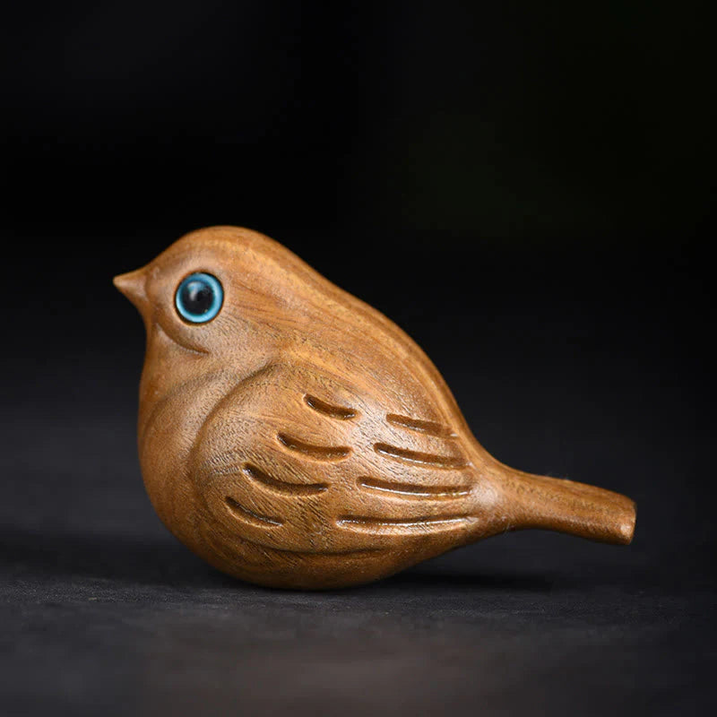 Buddha Stones Mini Magpie Bird Carved Positive Desk Decoration