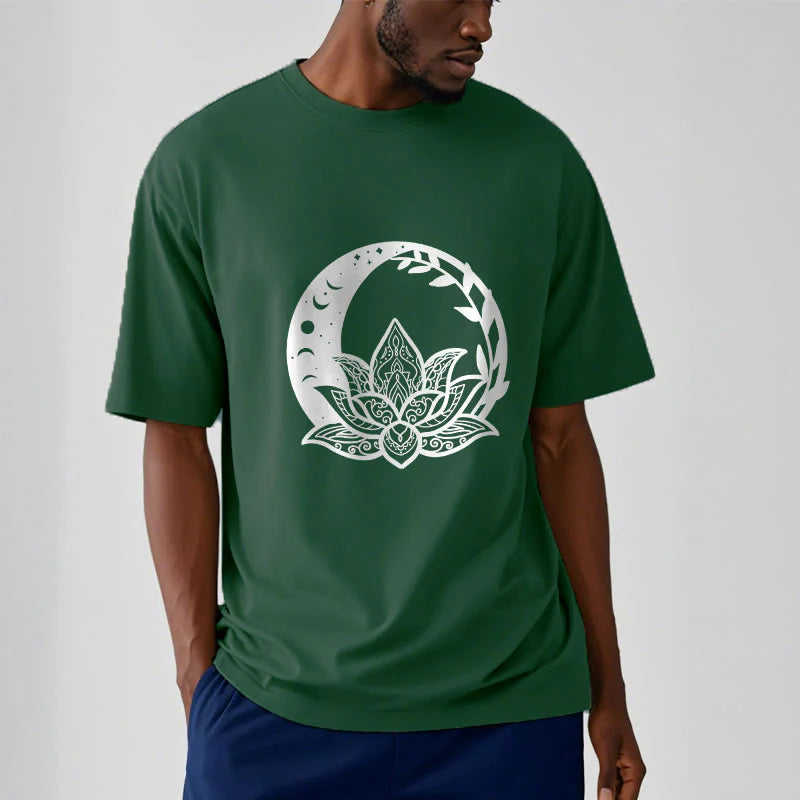 Buddha Stones Lotus Flower Sun Moon Intertwining Vines Tee T-shirt