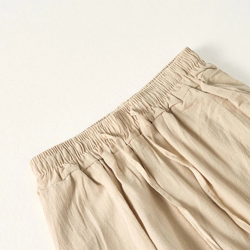 Buddha Stones Plain Bohemian Stripes Women's Wide Leg Pants With Pockets