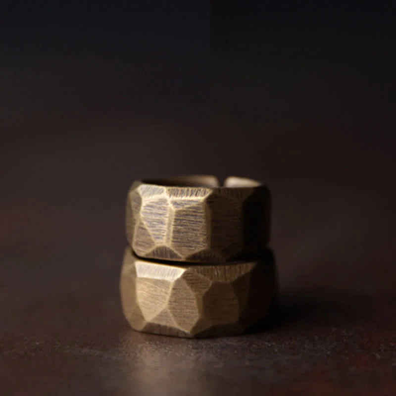 Buddha Stones Tibetan Simple Design Copper Wealth Ring