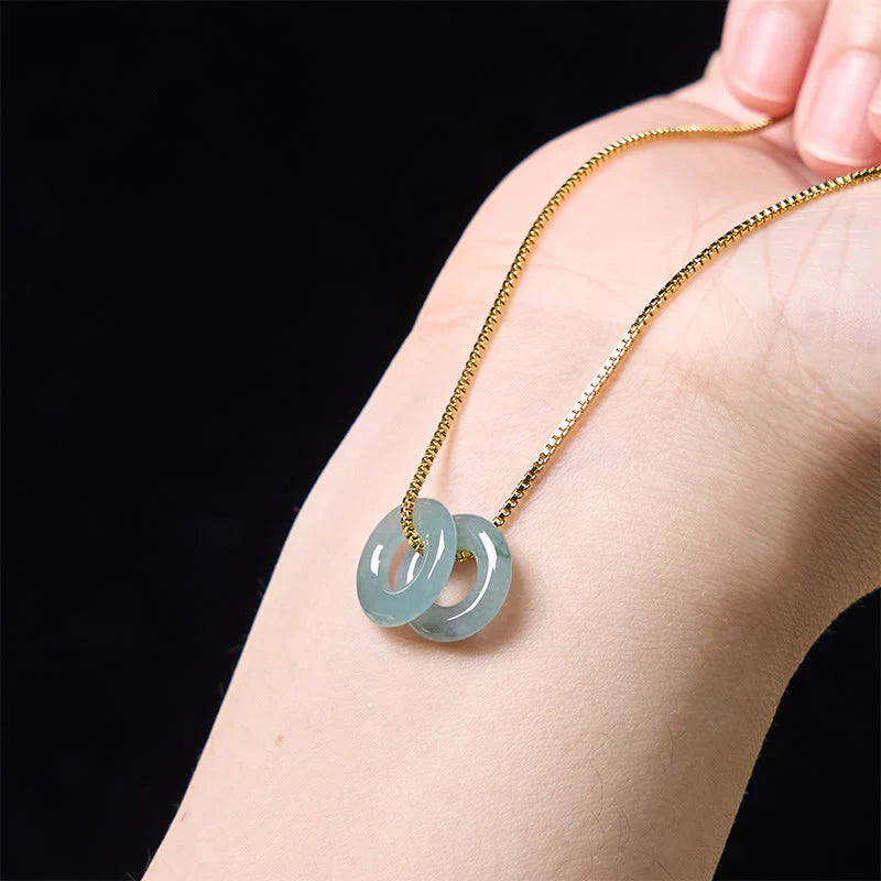 FREE Today: Fortune and Luck Jade Double Peace Buckle Necklace Pendant