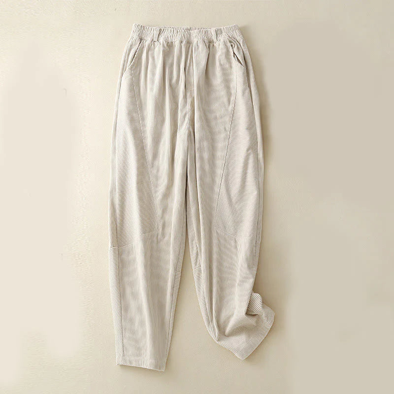 Buddha Stones Commute Vintage Plain Women's Harem Pants With Pockets
