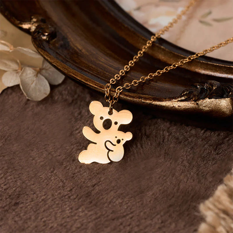 Buddha Stones FOR DEAREST MOTHER Koala Titanium Steel Calm Necklace Pendants Includes Gift Message Card