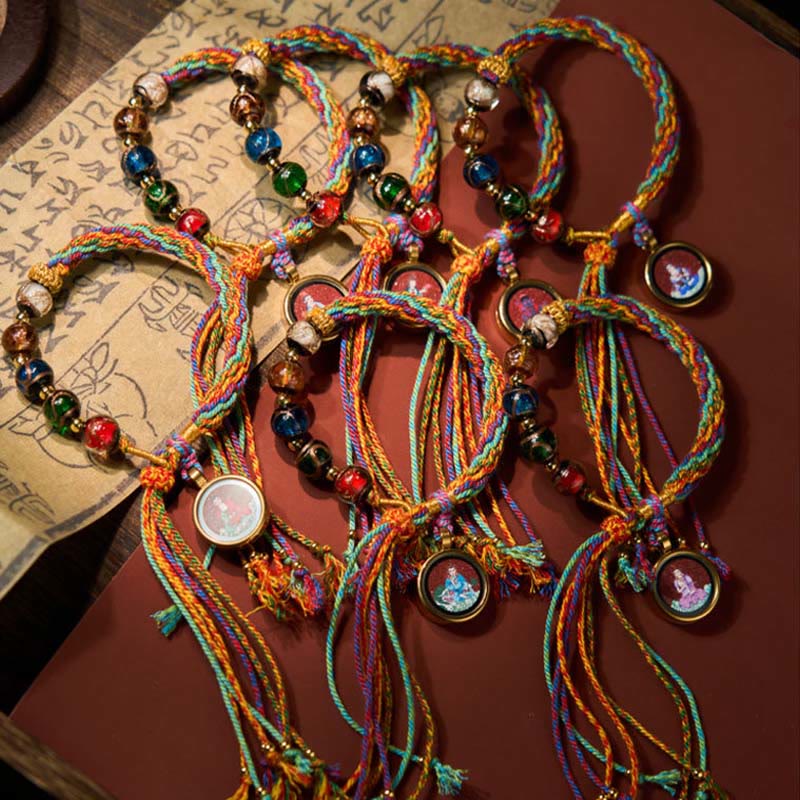 Buddha Stones Thangka Chinese Zodiac Natal Buddha Cinnabar Blessing String Bracelet