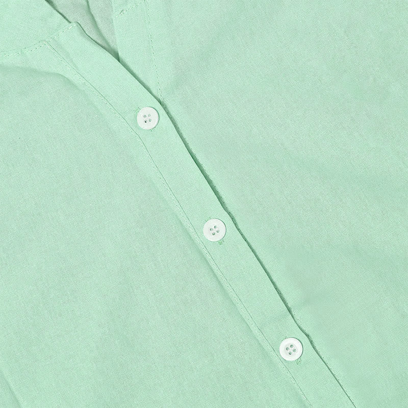 Buddha Stones Casual Plain Button Notched Collar Women's Short Sleeve Shirt