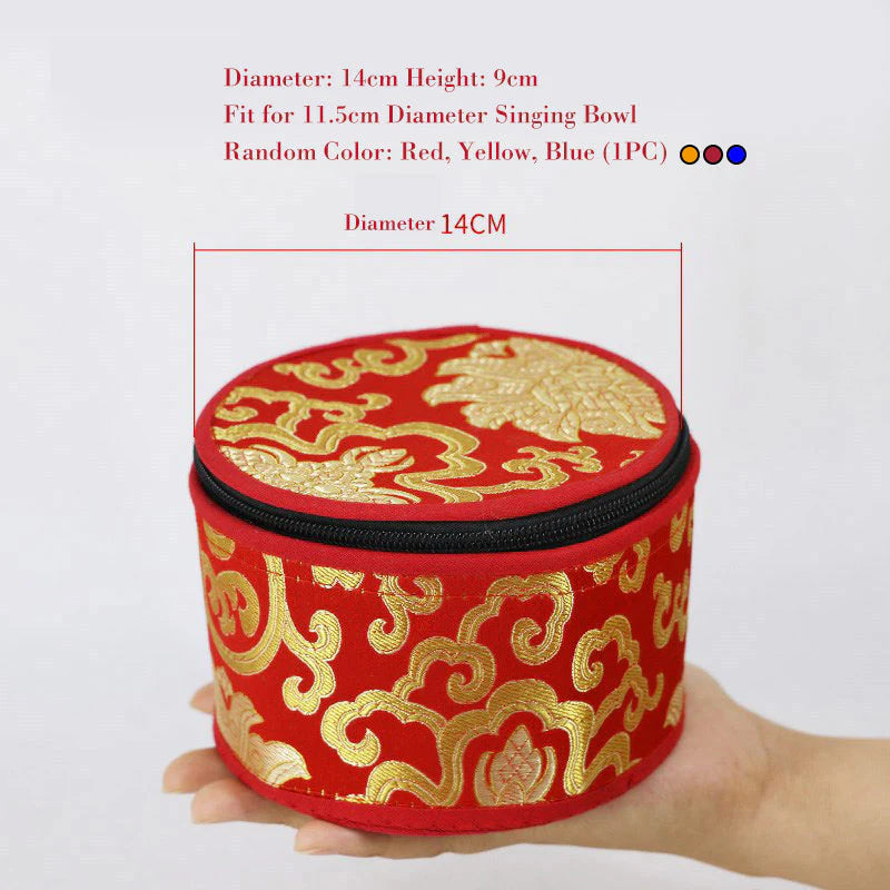 Buddha Stones Tibetan Singing Bowl Storage Bag with Zipper Closure Decoration