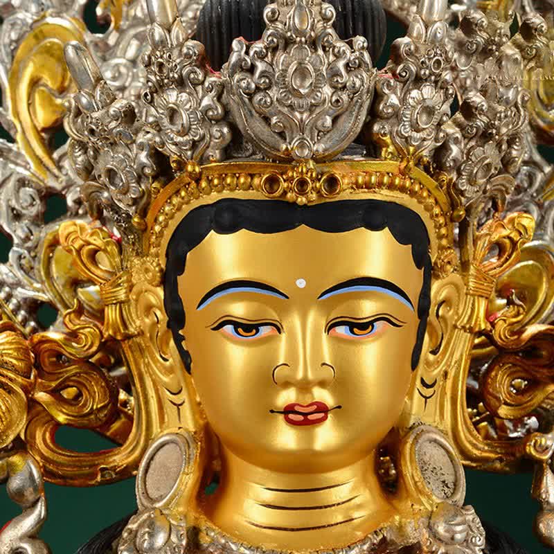 Buddha Stones Bodhisattva Green Tara Hope Copper Statue Decoration