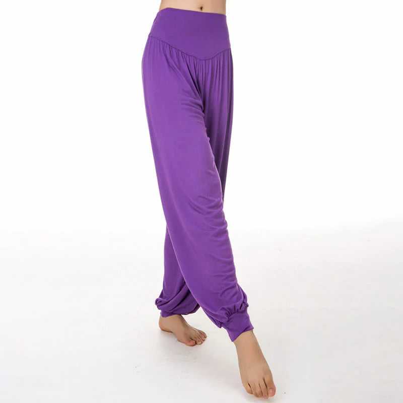 Buddha Stones Plain Color Loose Modal Yoga Dance Harem Pants