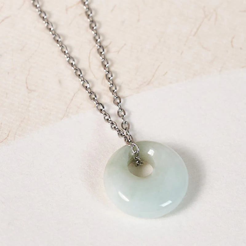 Buddha Stones Round Buckle Jade Luck Necklace Pendant