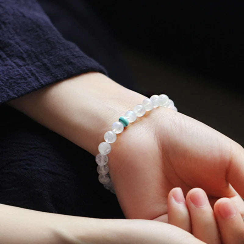 Buddha Stones Moonstone Calm Healing Positive Bracelet