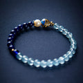 Buddha Stones Natural Aquamarine Lazurite Fish Healing Bracelet