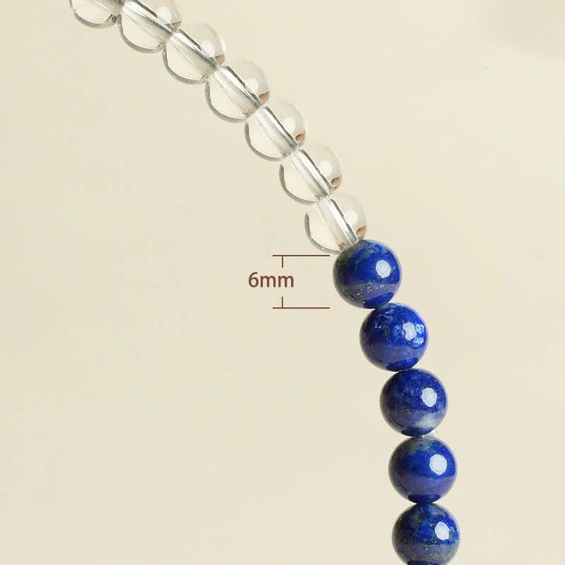 Buddha Stones Lapis Lazuli Clear Quartz Balance Beaded Bracelet