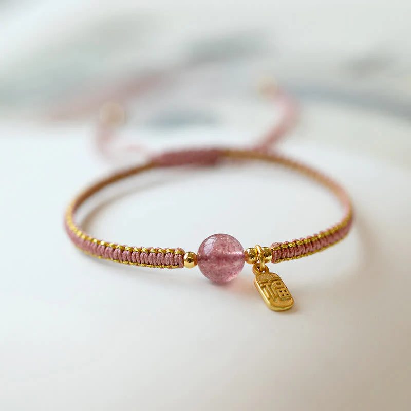Buddha Stones Red Agate Jade Lotus Confidence Calm String Bracelet