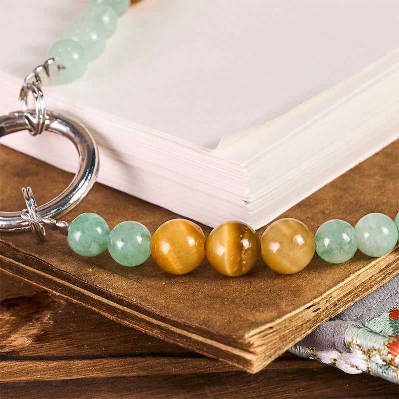 Buddha Stones Jade Beaded Prosperity Key Chain Phone Hanging Decoration