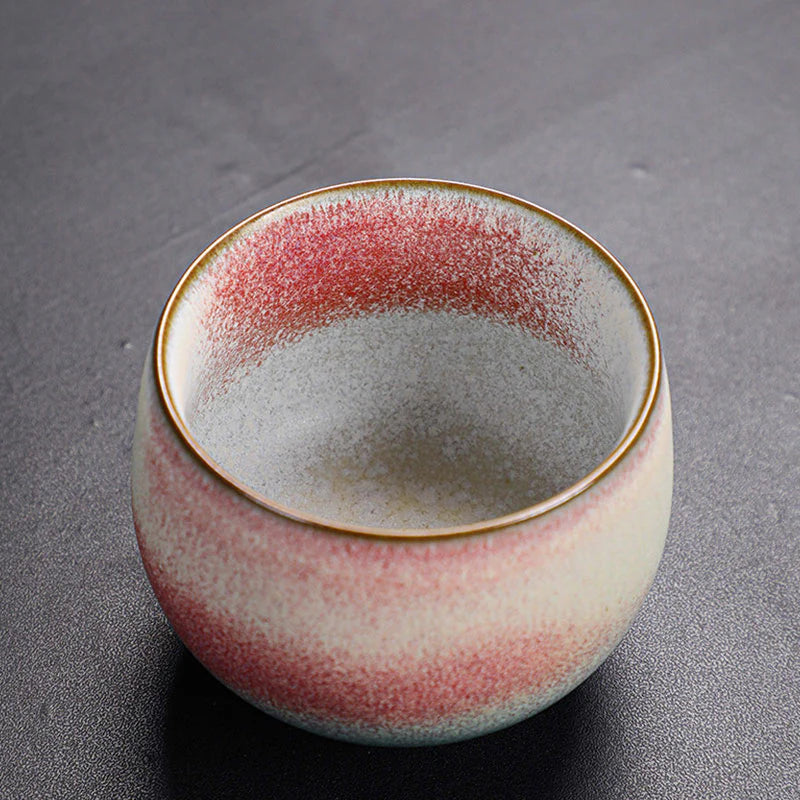 Buddha Stones Retro Red Gradient Kiln Change Ceramic Teacup Kung Fu Tea Cup