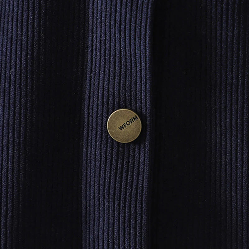 Buddha Stones Commute Plain Buttons Cotton Corduroy Women's Long Sleeve Shirt