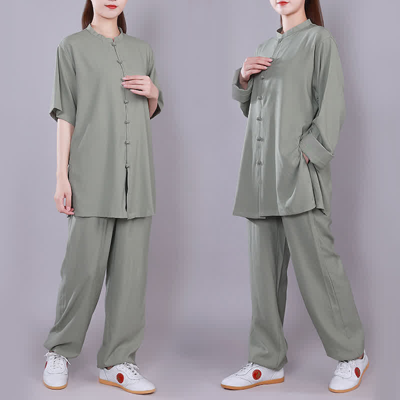 Buddha Stones Tai Chi Qigong Meditation Prayer Spiritual Zen Practice Unisex Cotton Linen Clothing Set