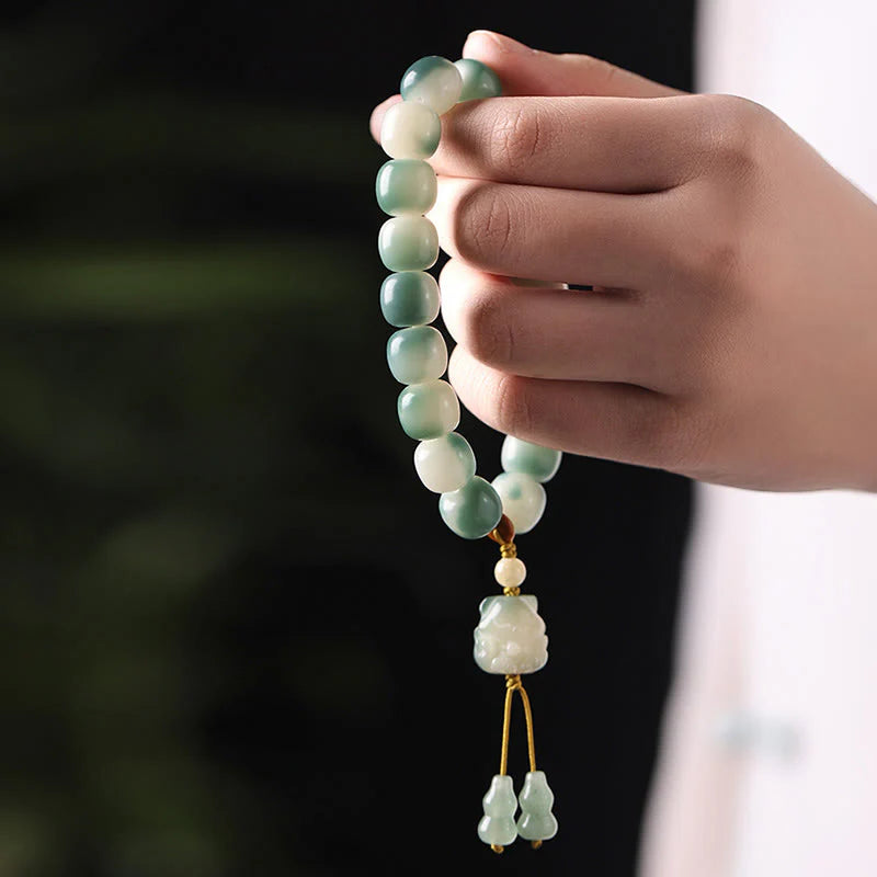 Buddha Stones Gradient Bodhi Seed Nine Tailed Fox Cat Paw Claw Pine Cone Peace Bracelet (Extra 40% Off | USE CODE: FS40)