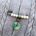 Buddha Stones Bodhi Seed Jade Peace Buckle Luck Brooch