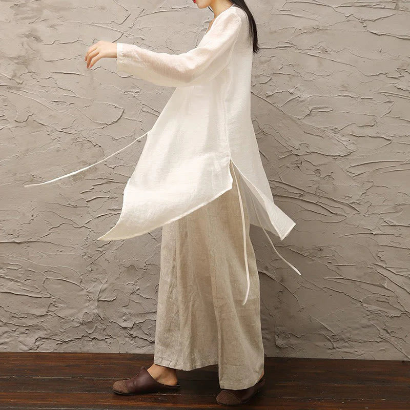 Buddha Stones Simple White Beige Pattern Meditation Spiritual Zen Practice Yoga Clothing Women's Clothes