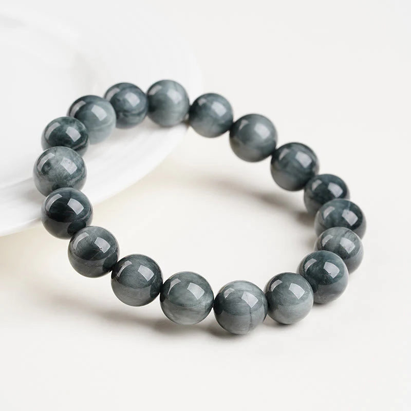 Buddha Stones Eagle's Eye Stone Positive Calm Beaded Bracelet
