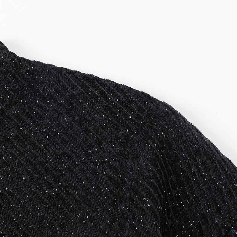 Buddha Stones Fall Crew Neck Stripes Button Men's Sweatshirt Pullover