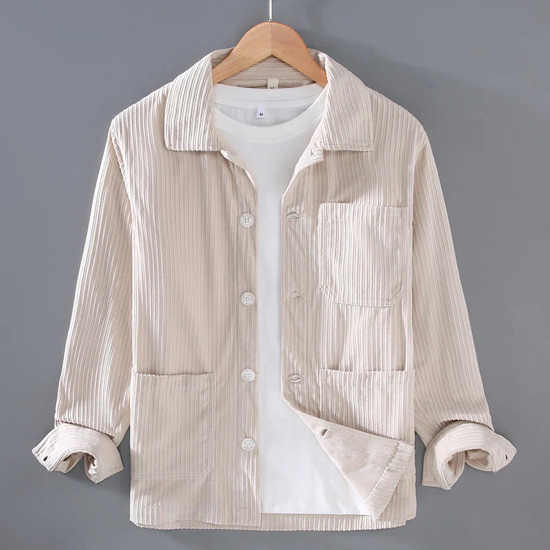 Buddha Stones Fall Lapel Design Long Sleeve Button Men's Jacket With Pockets