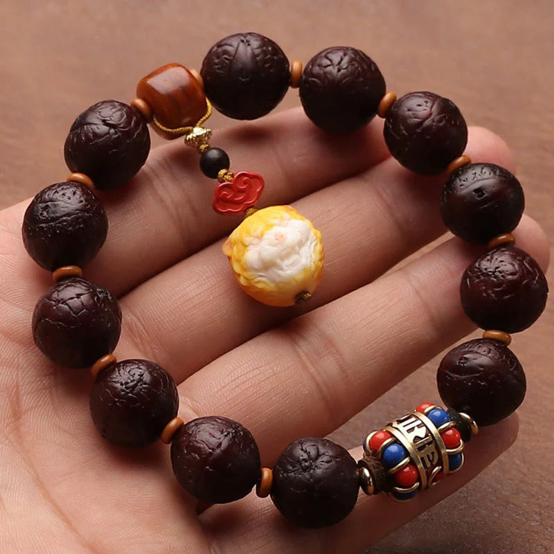 Buddha Stones Tibetan Bodhi Seed Agate Bead Luck Wealth Tassel Charm Wrist Mala (Extra 30% Off | USE CODE: FS30)