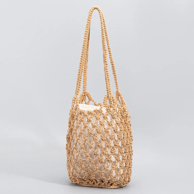 Buddha Stones Hand-woven Cotton Thread Shoulder Bag Handbags