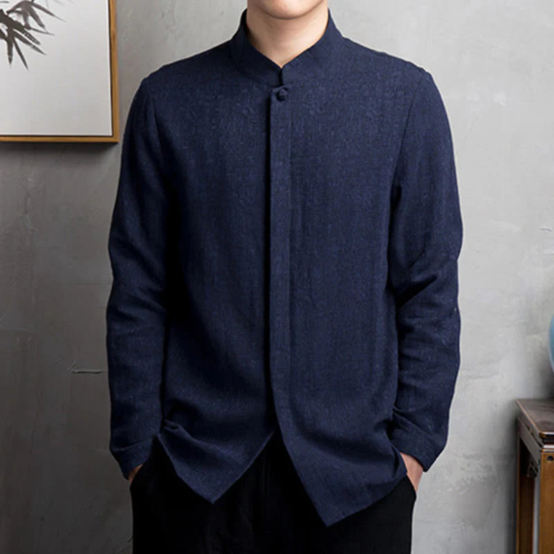 Buddha Stones Solid Color Chinese Tang Suit Jacket Men Clothing