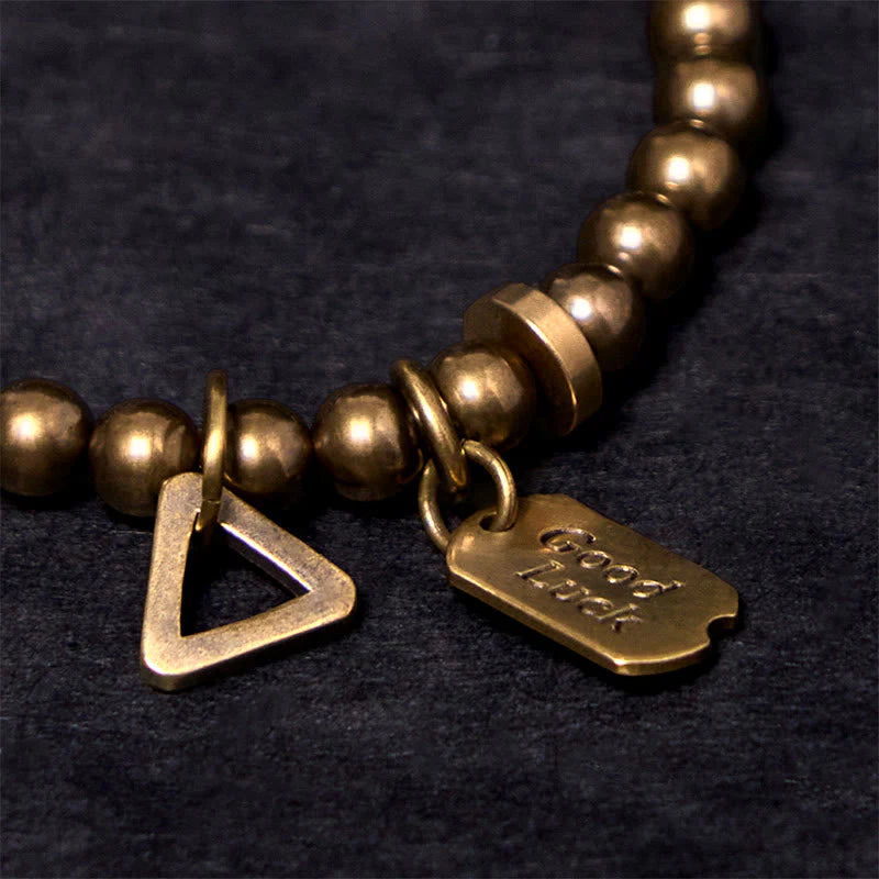 Buddha Stones Retro Pure Copper Brass Luck Bracelet