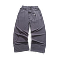 Buddha Stones Asymmetrical Patched Design Plain Men's Cotton Pants With Pockets
