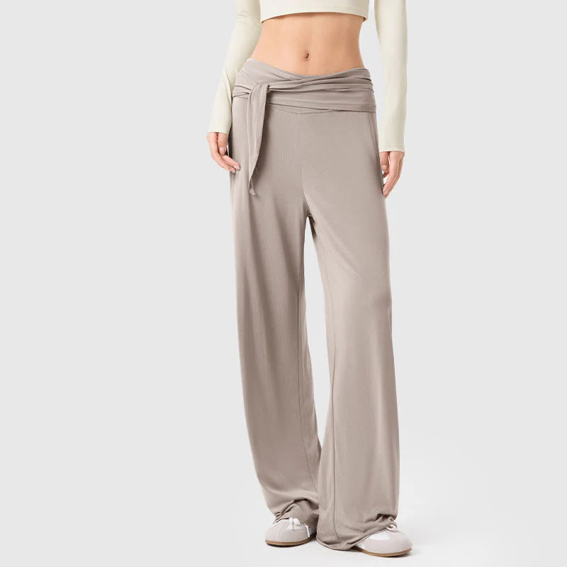 Buddha Stones Casual Lace-up Breathable Sports Women's Wide Leg Pants