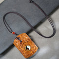 Buddha Stones Lightning Struck Jujube Wood Dragon Yin Yang Bagua Protection Necklace Pendant