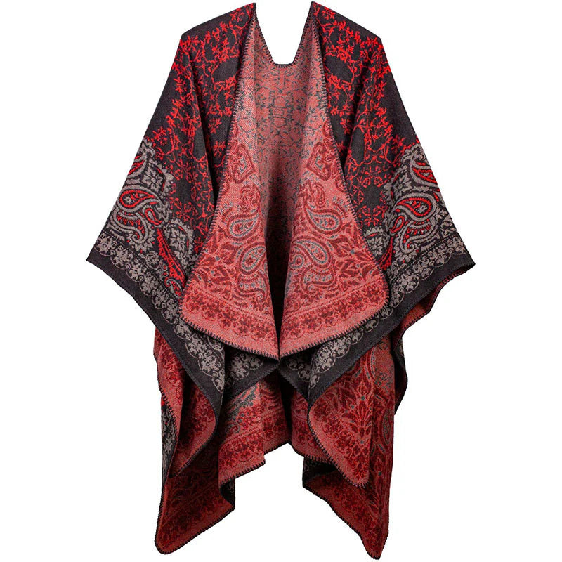 Buddha Stones Tibetan Color Contrast Design Paisley Floral Pattern Cozy Scarf Unisex Shawl