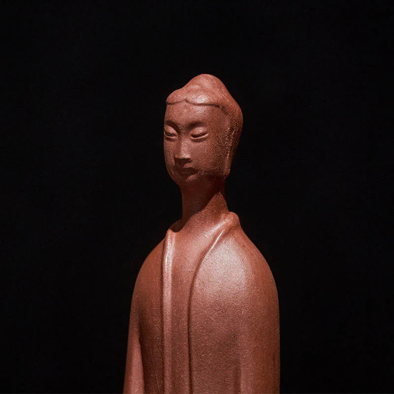 Buddha Stones Formless Buddha Purple Clay Serenity Home Desk Decoration 5.7*9.6 cm