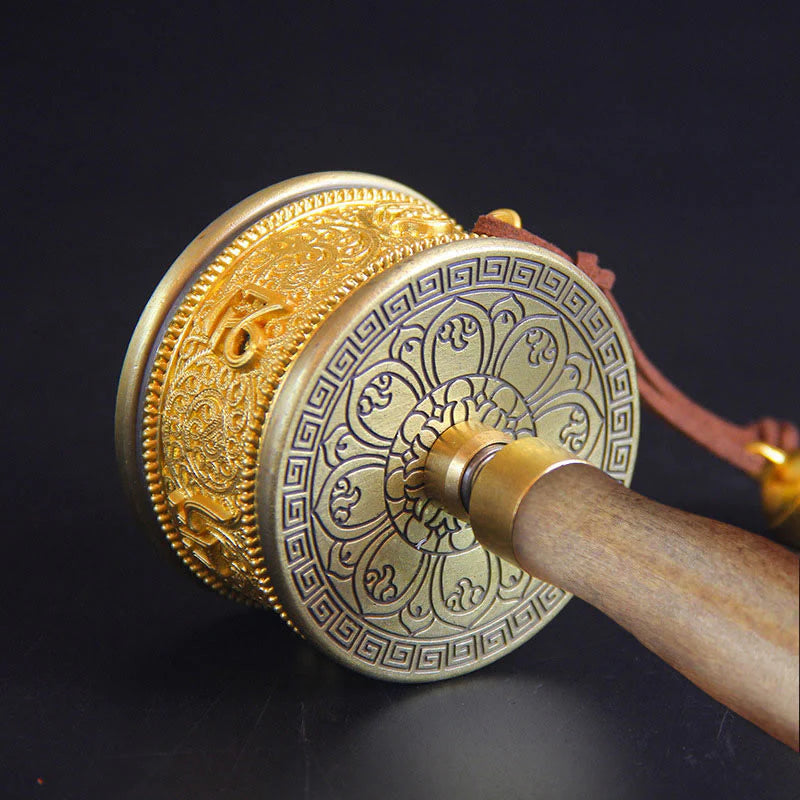 Buddha Stones Tibetan Lucky Prayer Wheel Six True Words Decoration