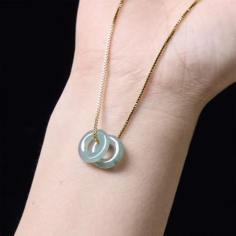 FREE Today: Fortune and Luck Jade Double Peace Buckle Necklace Pendant