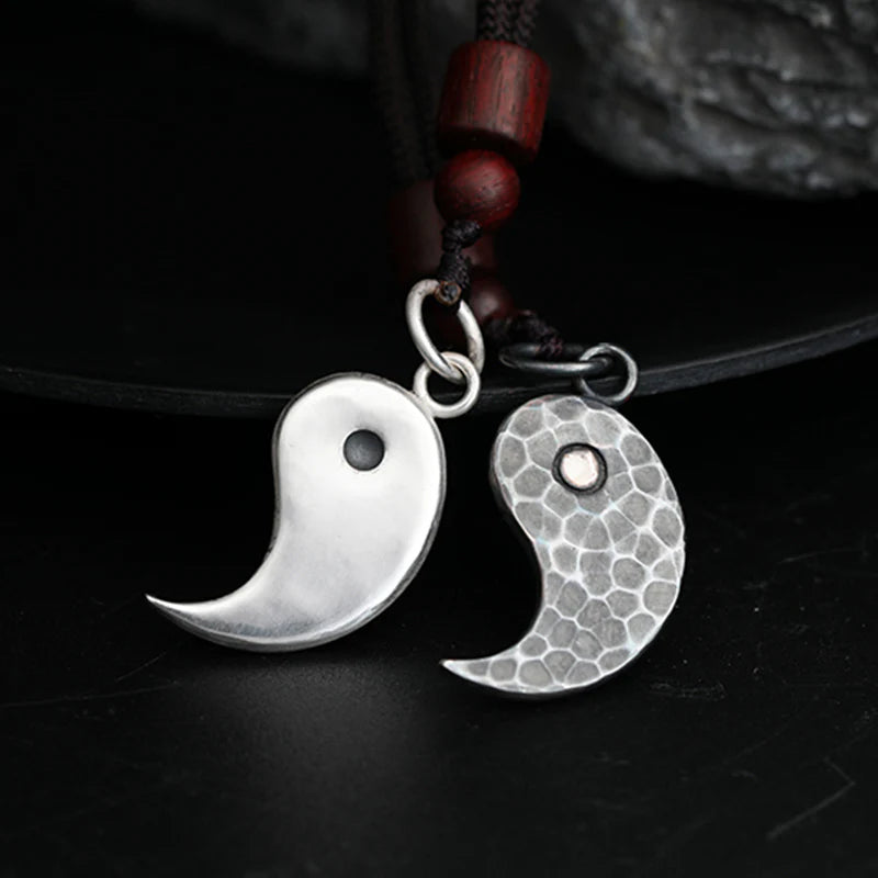 Buddha Stones 990 Sterling Silver Yin Yang Balance Harmony Necklace Pendant (Extra 30% Off | USE CODE: FS30)